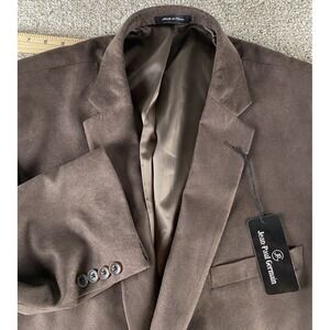 Jean Paul Germain 48XL (L) 2 Button Sport Coat Blazer Microfiber Sueded Brown